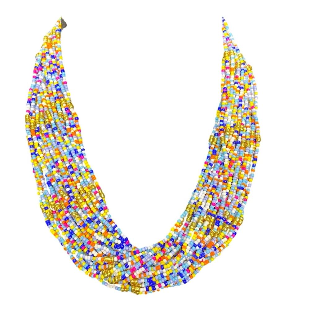 EUC - Talbots Multi-Strand Colorful Beaded Statement Necklace